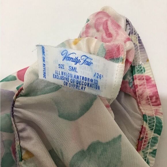 Vintage Vanity Fair Midi Slip Skirt Rose Print Size Small - Picture 6 of 8